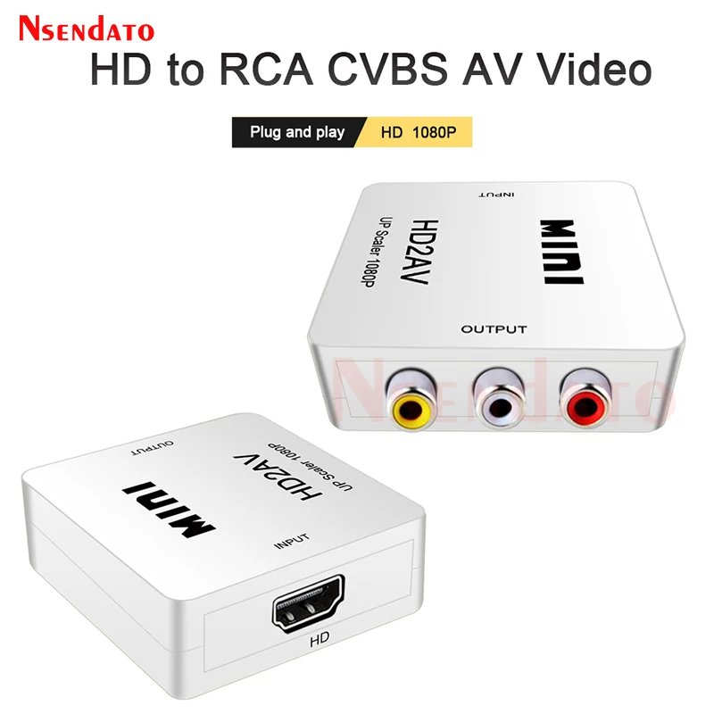 Преобразователь HDMI-совместимый с RCA AV/CVSB L/R HD 1080P HDMI2AV видеобокс для NTSC PAL выход