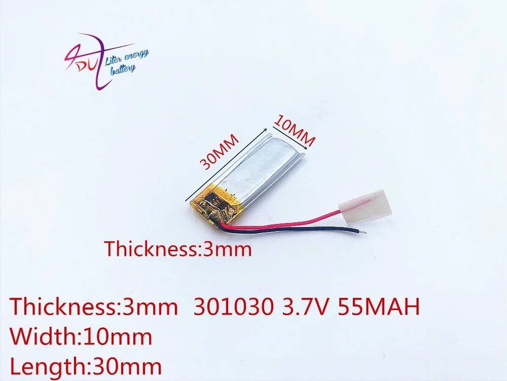 Литровая батарея Bluetooth гарнитура 3,7 V полимерная литиевая 301030 55MAH MP4 MP3 маленькая игрушка записывающая ручка