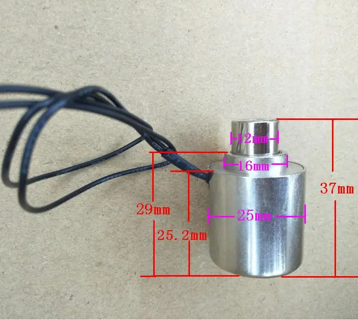 Микро Электромагнит постоянного тока, нажимной Электромагнит DC9V DC12V, включение и выключение питания, нажимной ход 8 мм