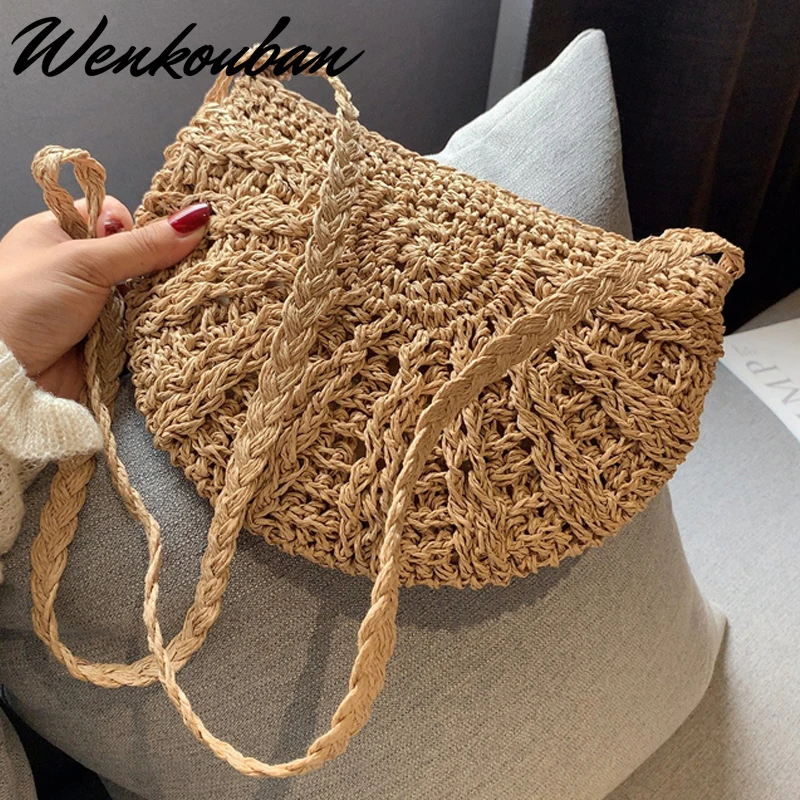 

Vintage Crossbody Bag Women Designer Bags Fahion Straw Beach Bag Casual Tassel Handbag Female Small Bag Sac Main Femme