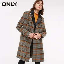 Только средней длины костюм воротник шерстяное пальто женское Шерстяное клетчатое пальто | 11834S523