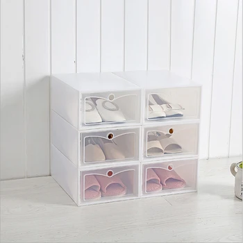 

Universal Thickened Flip Shoes Transparent Drawer Case Plastic Shoe Boxes Stackable Storage Box Shoe Storage Organizer 3PCS/Set