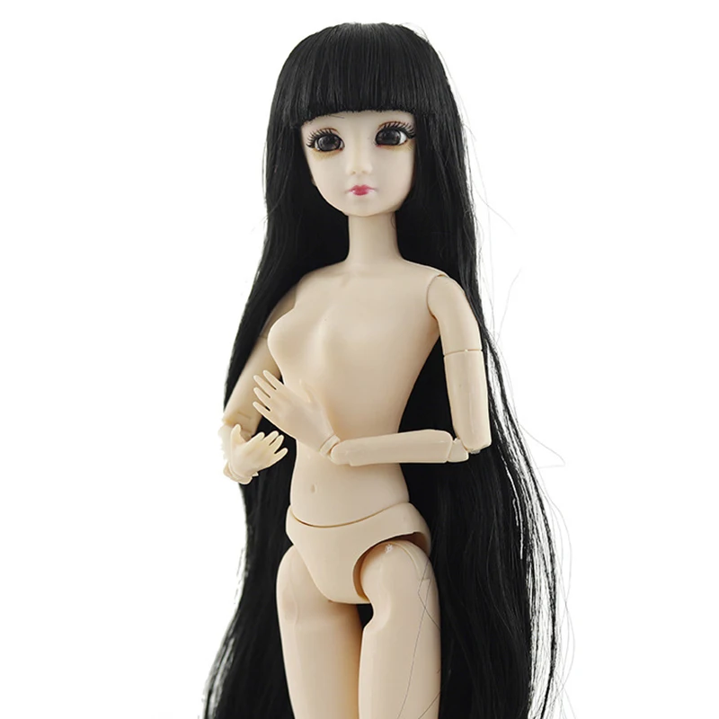As picture 20 подвижные суставы, кукла обнаженного тела, 1/6, 30 см, BJD куклы с 3D глазами, сделай сам, длинная кукла с прямыми волосами для девочек, игрушки - Цвет: As picture