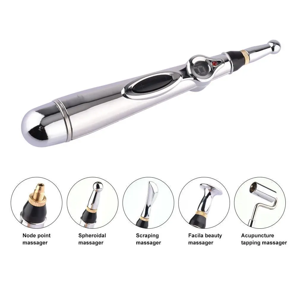 Electric Acupuncture Pen with 5 Massage Head Function Energy Pain Magnet Therapy Relief Meridian | Красота и здоровье