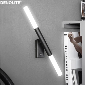 

Custom Modern Simple PVC Led Wall Mounted Lamp Living Room Bedside Corridor Background Black/White Wall Lamp With ON/OFF Switch