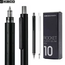 

Kaco 10pc/Box Press Gel Pen 0.5MM Black/Navy Blue ink ручка Fast Dry Sign Pen Gel-ink Stationery For Office School/KACO Refills