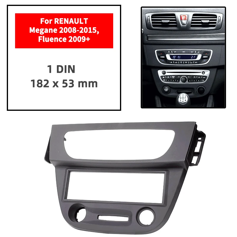 

Car Radio Fascia frame For RENAULT Megane 2008+/Fluence 2009+ Dash Facia Panel Stereo Audio Bezel dash Mount DVD Player Kit Auto