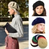Elegant Lady Women Bonnet Cap Solid Color Wool Felt Berets  Winter Spring French Classic Wool  Hat Comfortable Walking Cap ► Photo 2/6