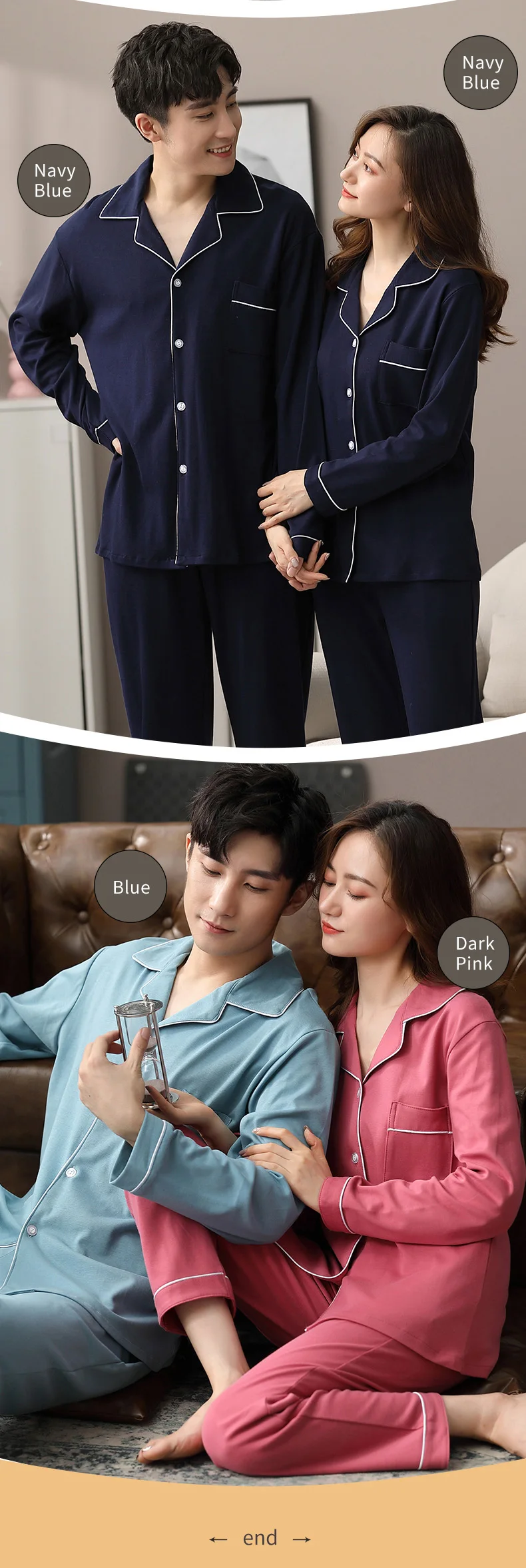 Winter Couple Pajamas Clothes 100% Cotton Bedroom Sleepwear for Women and Men Hombre Dormir Home Pijamas PJ Cotton Pyjamas Femme black pajama pants