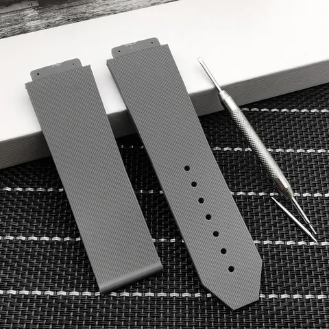 Brand Watch Strap 25*19mm 22mm buckle Belt Male Watch accessorie Silicone Strap For Hublot Men Watchband  band Fusion series