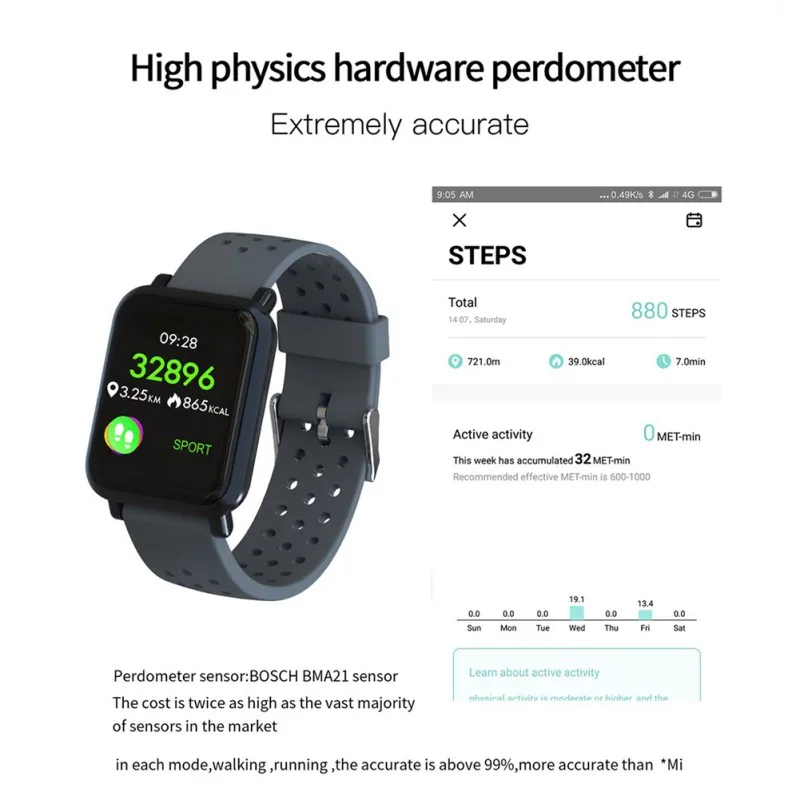 

Fitness Monitor Smart Band Heart Rate Step Counter Bracelet Waterproof Smart Bracelet Watch Activity Track Sport Smart Watch