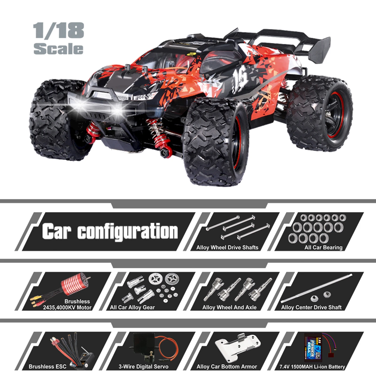 Hospeed Hs18423 Rc Car 2.4ghz 1:18 Off 