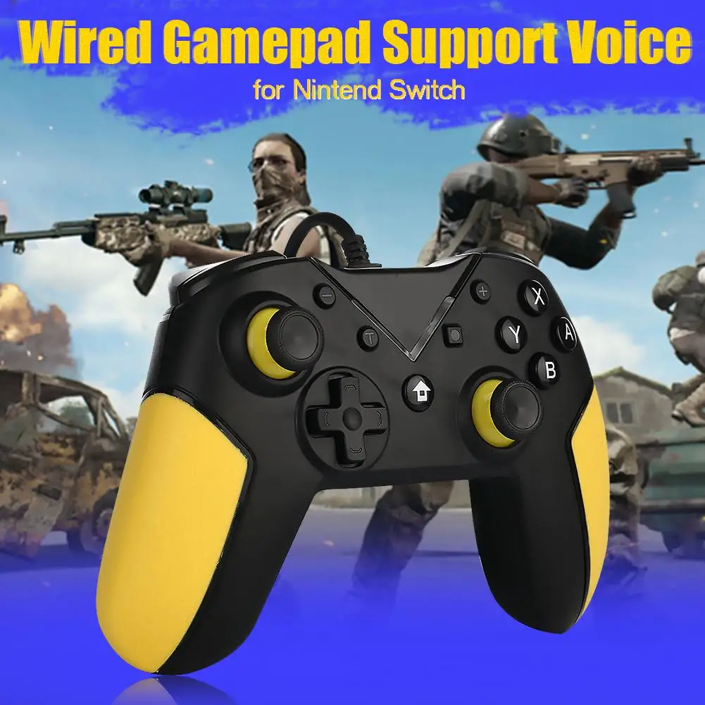 Wired Gamepad Support Voice 6 Axis Dual Motor Joystick fit for Nintend Switch Built in 3 5MM Headphone Jack for 48K Stereo