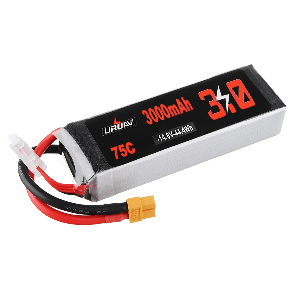 Высокое качество URUAV 14,8 V 3000mAh 75C 4S Lipo батарея XT60 Разъем для RC гоночного дрона квадрокоптера запасные части Аксессуары