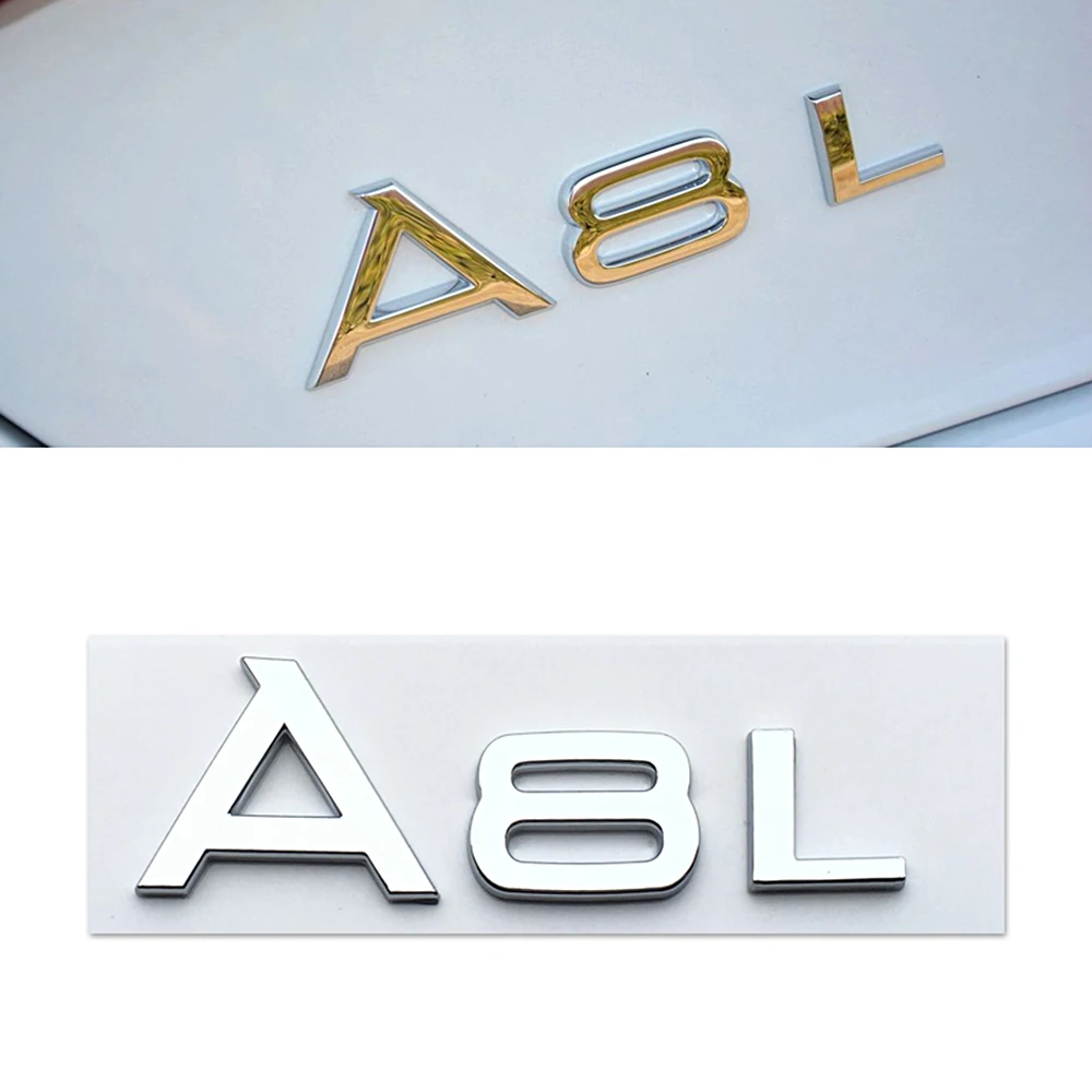 

Metal Car Tail Trunk A3 A6 A6L A8L Letters Emblem Logo Sticker For Audi A1 A4L A8 B6 B8 C6 C7 Nameplate Car Tuning Accessories