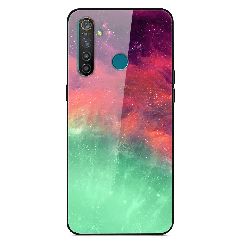 Для Coque OPPO Realme 5 Pro Чехол из закаленного стекла мягкий чехол-бампер с принтом для OPPO Realme 5 Pro Realme Q чехол для телефона Realmeq