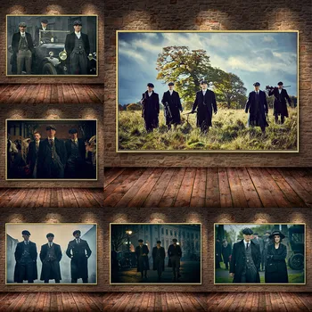 

Popular British Criminal Gangster TV Series Peaky Blinders Painting On Canvas Posters And Prints Cuadros For Living Room