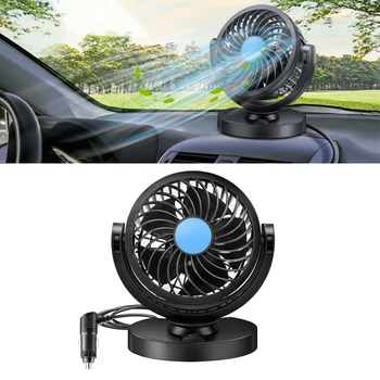 

12V Car Cooling Fan 360 Rotation Strong Sticky Base Low Noise Nontoxic Mini Truck