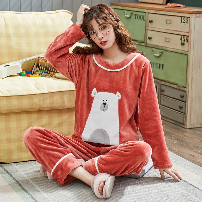 

Out of Stock Please Do Not Order Winter plus Velvet Flannel Long Sleeve Thick Cartoon Sports Tracksuit WOMEN'S Suit