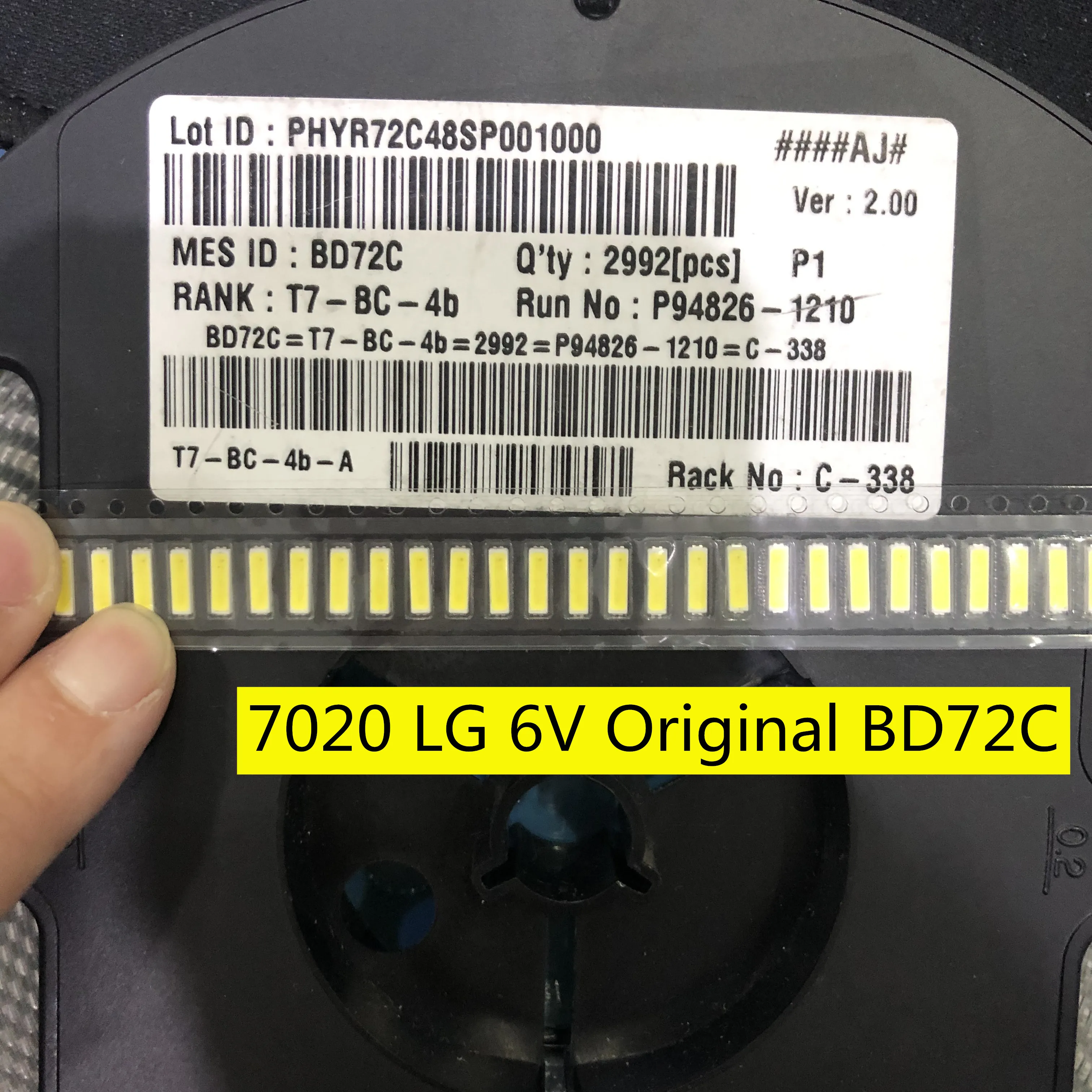 50 шт. для LG LED LCD подсветка ТВ применение светодиодная 1 Вт 6 в 7020 холодный белый