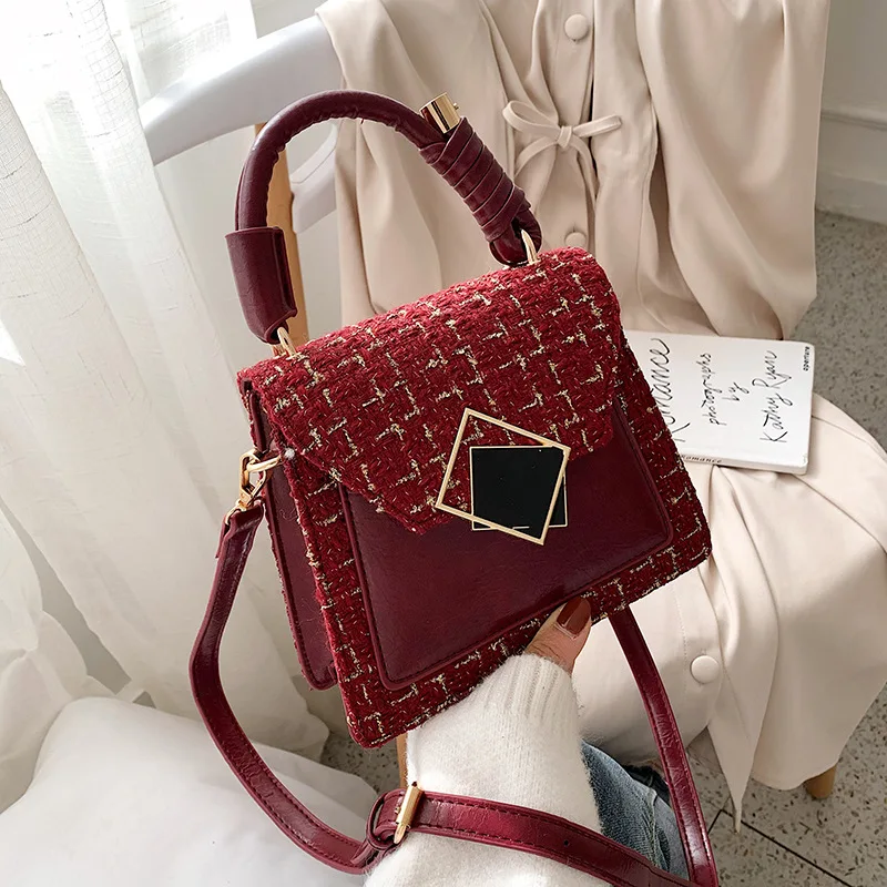 Женская шерстяная сумка популярная новинка 2020 Корейская версия дикой природы