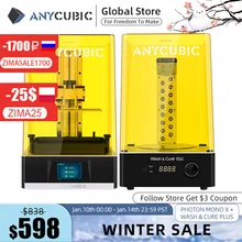 Anycubic-impresora 3d Photon Mono X, 4K, pantalla LCD monocromática de 8,9 pulgadas, 192X120X250mm, Control remoto por aplicación, LCD uv