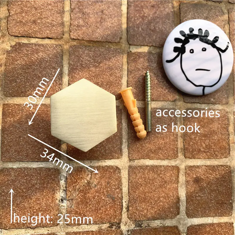 Hexagon Hook 30mm LCH в скандинавском стиле Шестигранная твердая латунная ручка для шкафа Ручка для шкафа ручки для двери простые латунные цветные входные крючки для одежды - Цвет: Hexagon Hook 30mm