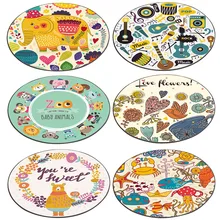 Европейский стиль Животные Печатные Детские мультфильм ковер Декоративный Круглый ковер мальчик играть ползать стул коврик