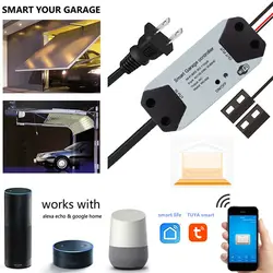Interrupteur WiFi intelligent pour ouvre porte de Garage, contrôleur fonctionne avec Alexa Echo Google Home Smart Life Tuya APP, ne nécessite pas de Hub 
