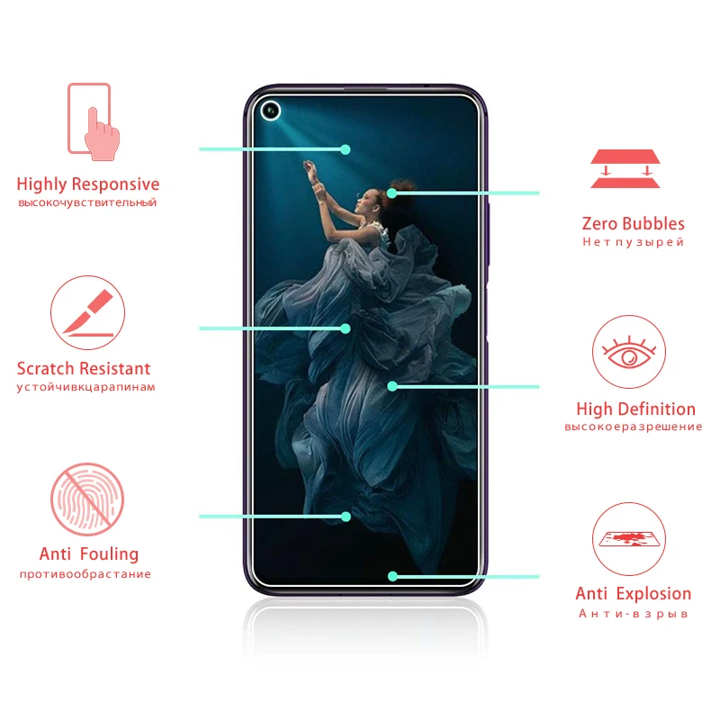 Защитное стекло для huawei honor 20 pro из закаленного стекла Huwei huawe honor 20 honor 20pro, Защитная пленка для экрана 9h