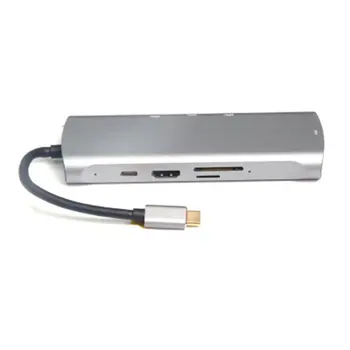 

Type-c To HDMI Conversion Cable VGA USB 3.0 TF PD Conversion Cable Docking Station 8-in-1 Docking Station