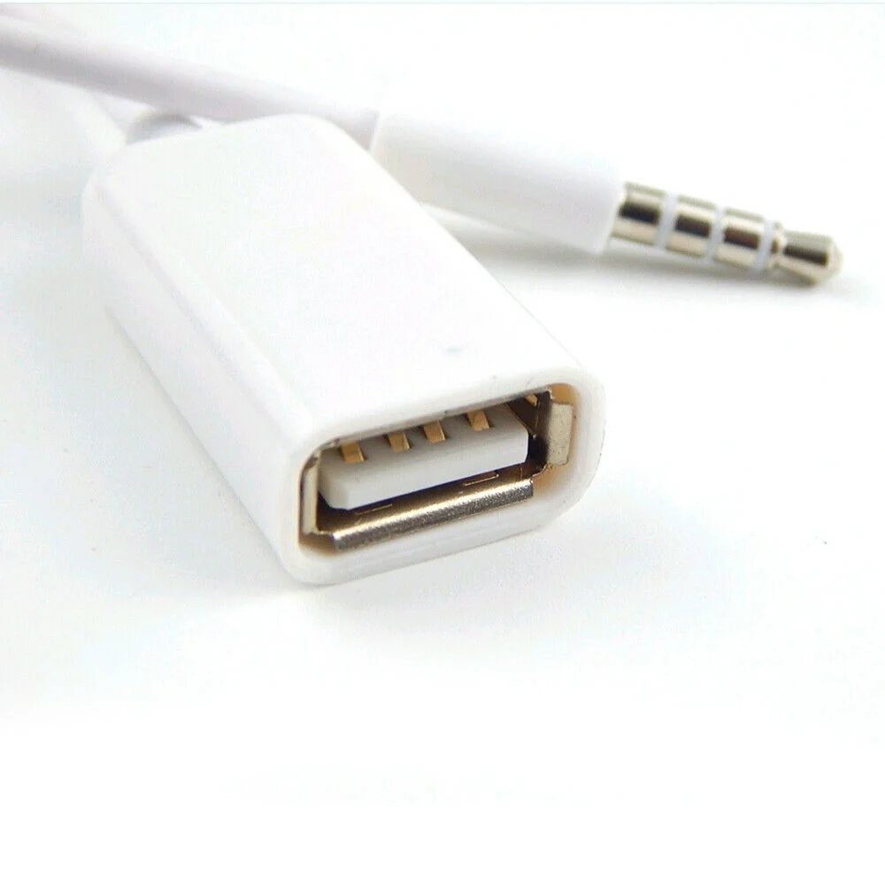 Type c usb otg adapter car radio adapter 2pcs 3.5mm Male AUX Audio Plug Jack To USB 2.0 Female Converter Adapter Cable