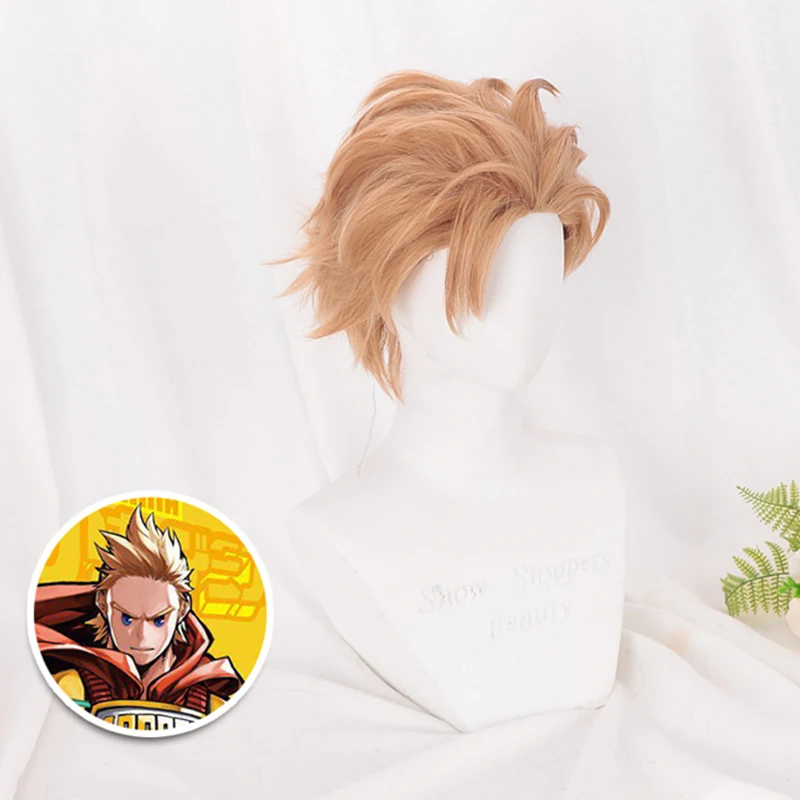 Аниме Comic My Hero Academy cosplay Wig Million cosplay Парики желтые короткие мужские синтетические парики на Хэллоуин волосы Косплей Аксессуары