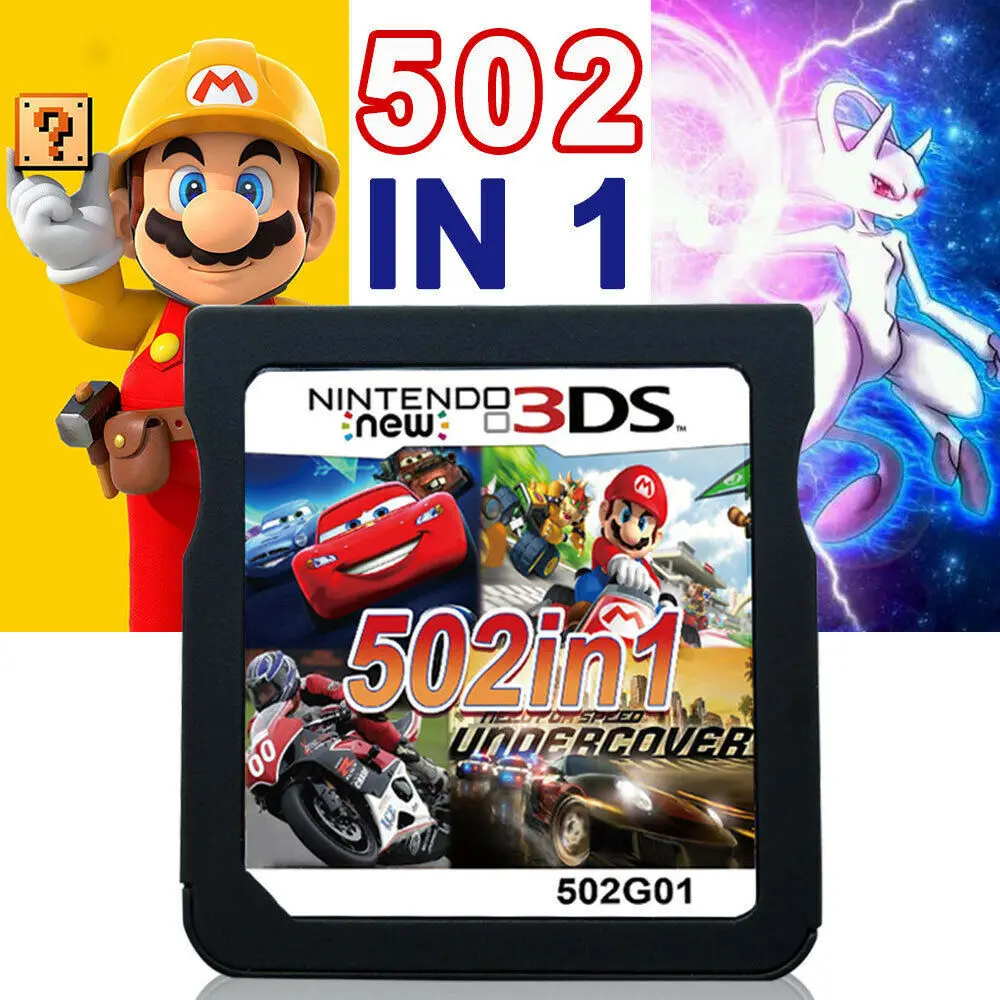 Racing Album 502 Games in 1 NDS Game Pack Card Super Combo Cartridge for Nintendo NDS DS 2DS New 3DS