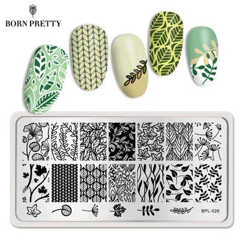 

BORN PRETTY Leaf Theme Nail Art Stamp Template Image Plate Rectangular Stamping PLates BP-L026 12 x 6cm