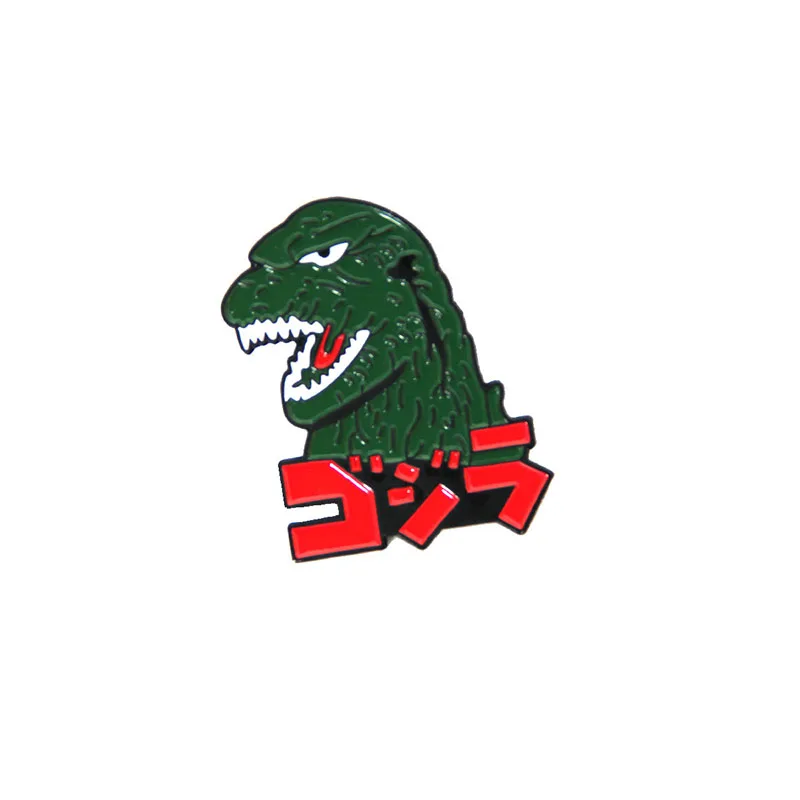 Животное брошь с динозавром мультфильм Gojira динозавр капля масло отворот булавка