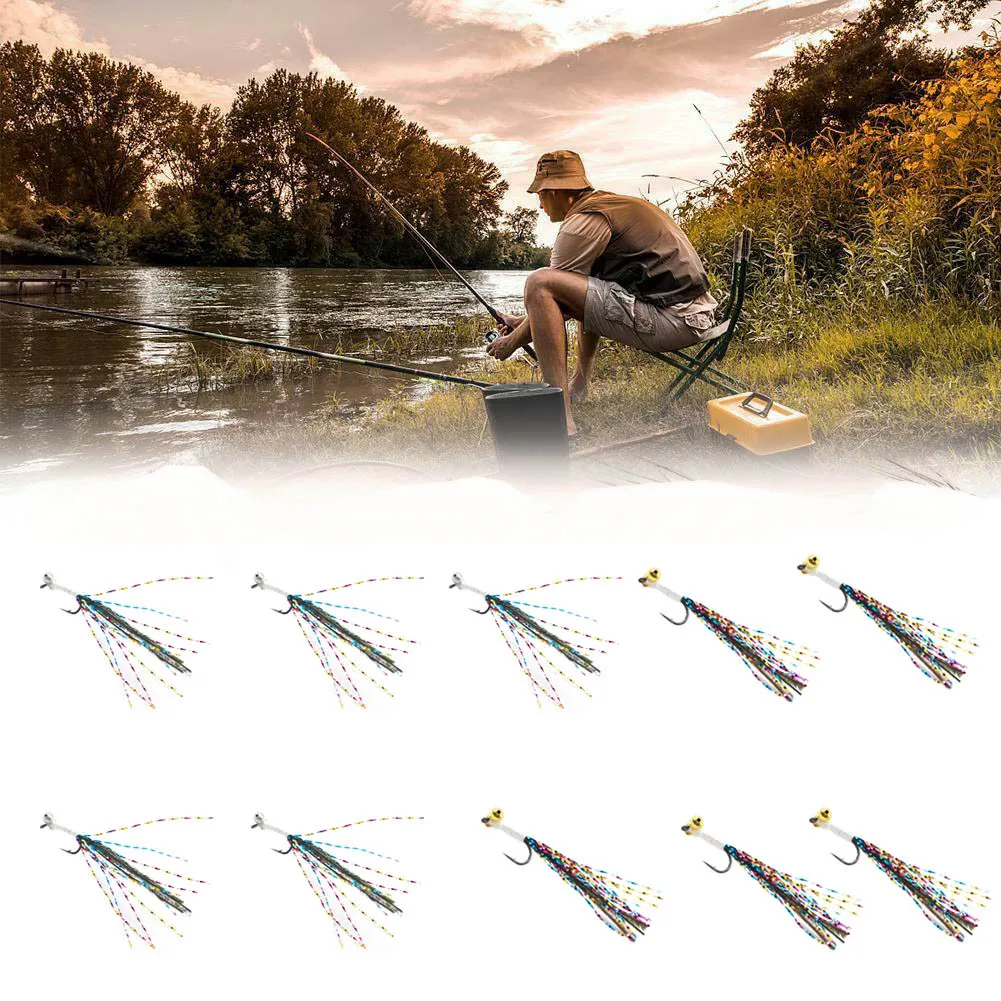 10Pcs / Set#12 Stainless Steel Realistic Scud worm Flying squid Fishing Artificial insects Bait Nano bug hook | Спорт и развлечения