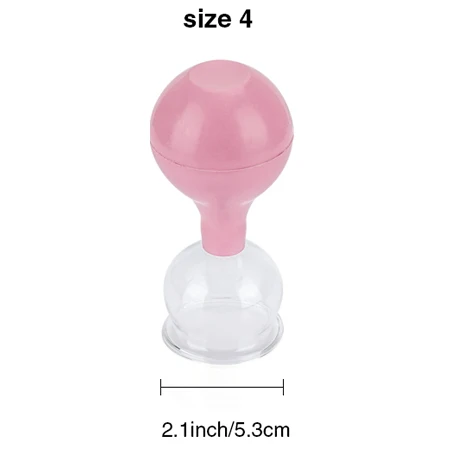 pink size 4 Розовые Резиновые Вакуумные Банки Массаж всего тела на присоске Вакуумный Массажер терапия 5 различных размеров присоска набор китайские Банки - Color: pink size 4
