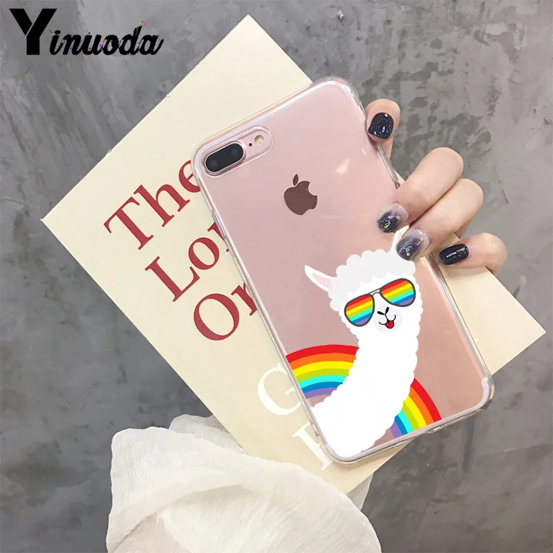 Yinuoda Kawaii милый лама Альпака животные мультфильм цветной чехол для телефона для Apple iPhone 8 7 6 6S Plus X XS max 5 5S SE XR чехол - Цвет: 5