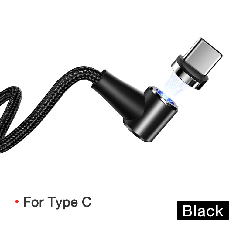 Cafele QC 3,0 Магнитный Micro USB кабель для iPhone зарядное устройство usb type C кабель Шнур для зарядки провода для huawei Xiaomi 9 samsung - Цвет: Black for type c