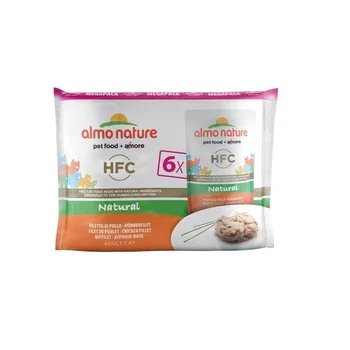 

Almo nature 6 PCs 55g Pauchi D/Cats "chicken fillet" multipack chicken fillet 0,33 kg x 2 PCs