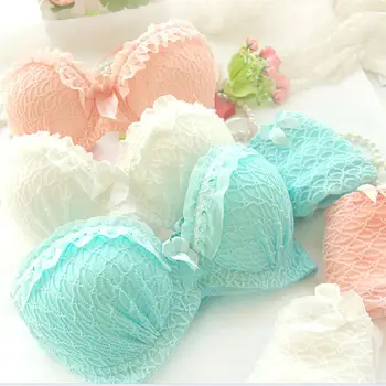 

Meihuida Fashion Ladies Underwire Bra Set Women Push Up Bras Suit Lace Floral Bralette Padded Underwear A 32-36