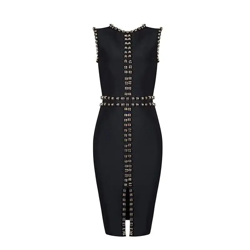 JS211J-Autumn 2019 women's round neck sleeveless high-end quality dress dress