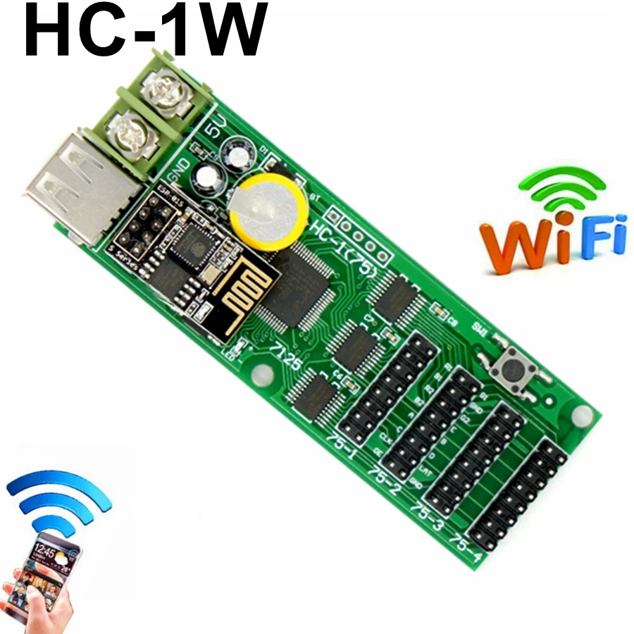 HC 1W USB كامل اللون LED بطاقة التحكم واي فاي أندرويد APP دعم عرض وحدة