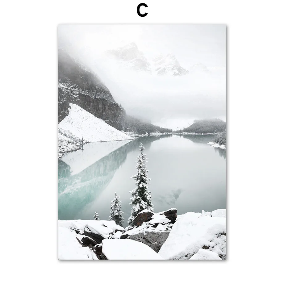 Reindeer-Cedar-Winter-Snow-Forest-House-Wall-Art-Canvas-Painting-Nordic-Posters-And-Prints-Wall-Pictures (5)