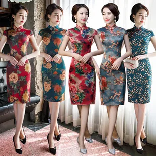 Перекрестная граница стиль бархат Cheongsam ретро Мода среднего возраста женское платье Улучшенный чёнсам платье женская