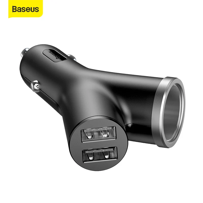 Baseus 40 Вт автомобильное зарядное устройство 3.4A двойной USB 3 в 1 быстрая зарядка