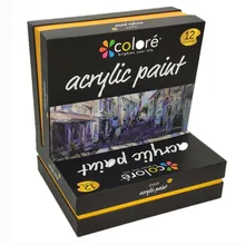 12 бутылок по 100 мл, для студентов и взрослых, высокое качество, акриловая краска, живопись, канцелярские принадлежности, подарочный набор