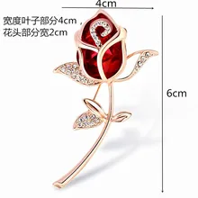 Горячая Распродажа Женская одежда Аксессуары Роза брошь корсаж-стиль стекло Кристалл Тюльпан воротник булавка одежда