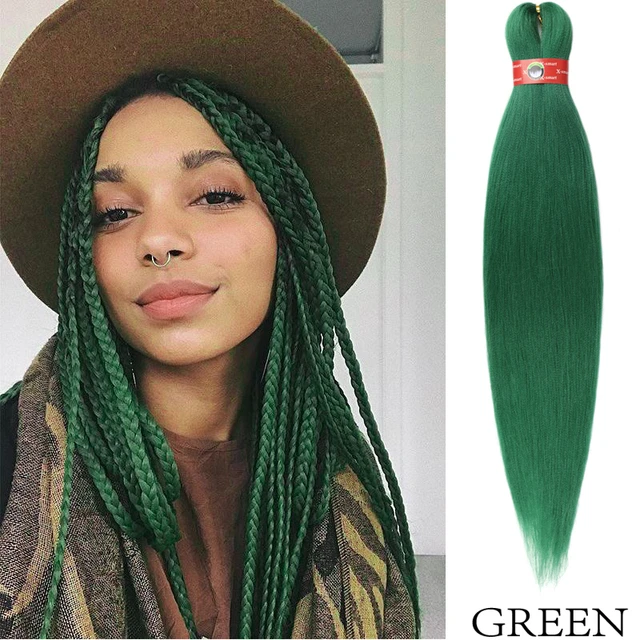 Hair Extensions Pink Green Braids  Braiding Hair Extensions Kids -  Braiding Hair - Aliexpress